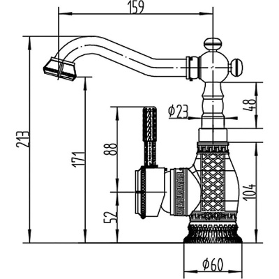 Смеситель для раковины ZorG Antic A 314U-BR Бронза