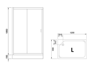 Душевой уголок Royal Bath HP 120х80 RB8120HP-T-L с поддоном профиль Белый стекло прозрачное