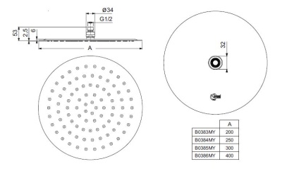 Верхний душ Ideal Standard IdealRain LUXE B0383MY Хром