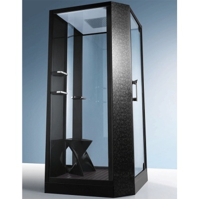 Душевая кабина Orans SR-89101S R black 100x100 с баней профиль Черный задние стенки Черные