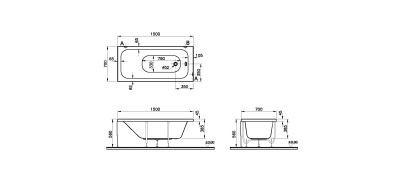 Акриловая ванна Vitra Optimum Neo 150x70 64560001000 без гидромассажа