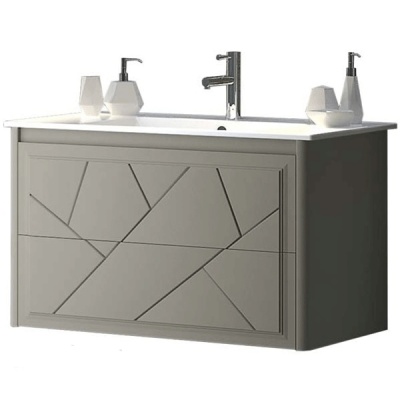 Тумба под раковину Opadiris Луиджи 90 00-00000014 подвесная Серый матовый