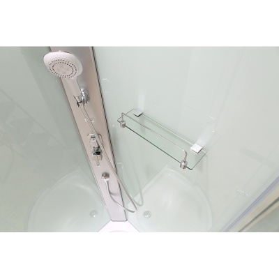 Душевая кабина Black&White Galaxy G8503 профиль Серебристый хром задняя стенка Белая