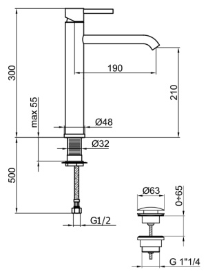 Смеситель для раковины Webert Elio EL830402 Хром глянцевый