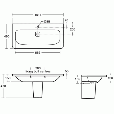 Раковина Ideal Standard Tonic II 102 K087201 Белая