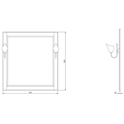 Зеркало ValenHouse Лиора 90 L90_ЗБ Белое