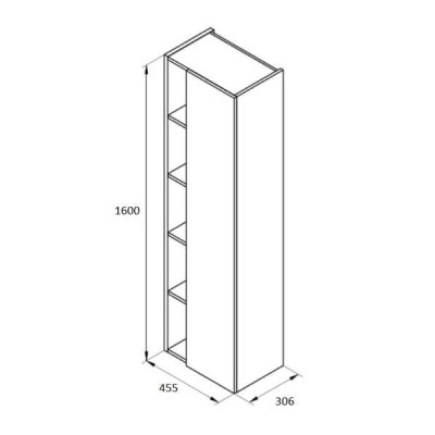 Шкаф пенал Roca Etna 45 857303806 подвесной Белый глянцевый