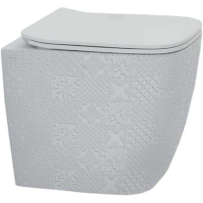Унитаз Artceram A16 ASV004 01 86 приставной Белый с декором Cementina