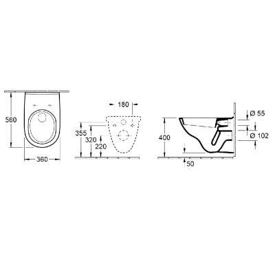 Унитаз Villeroy&Boch O.Novo 56601001P подвесной Белый альпин с сиденьем Микролифт