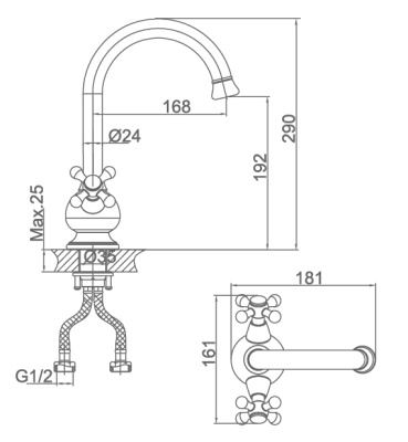 Смеситель для кухни D&K Hercules Hessen DA1422441 Хром