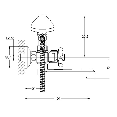 Смеситель для ванны G-Lauf QMT3-A827 Хром
