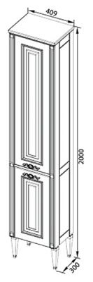 Шкаф пенал Aquanet Паола 40 186112 R Белый Золото
