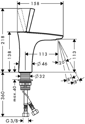 Смеситель для раковины Hansgrohe PuraVida 15070 Хром