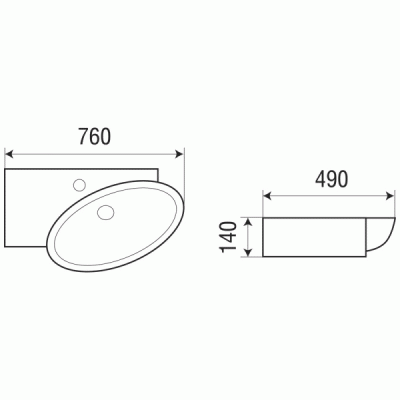 Раковина WeltWasser Aisbach 5093 L 76 10000003878 Белый глянец