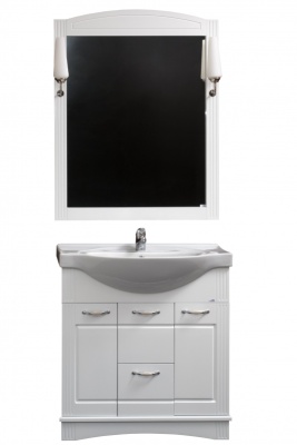 Зеркало Cerutti SPA Британика 70 6570 со светильниками Белое