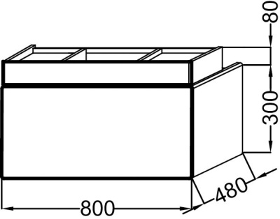 Тумба под раковину Jacob Delafon Terrace 80 EB1186-442 подвесная Серый антрацит