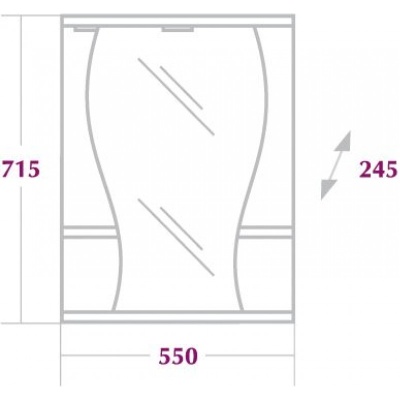 Зеркальный шкаф Onika Фигура 55.01 Белый, левый