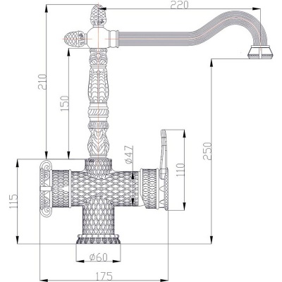 Смеситель для кухни ZorG Antic A 50 KF-BR Бронза