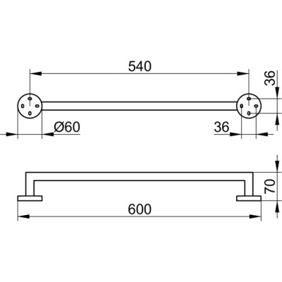 Полотенцедержатель Keuco Edition 90 60 19001 010600 Хром