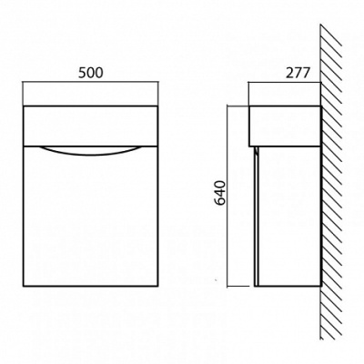 Тумба с раковиной BelBagno Mini 50 L MINI-500-1A-SO-BL-LEFT Белая