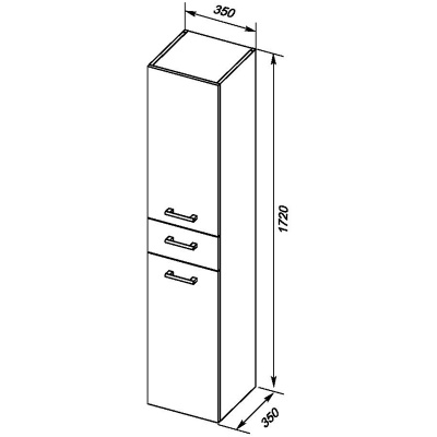 Шкаф пенал Dreja 35 77.0304D подвесной Дуб кантри