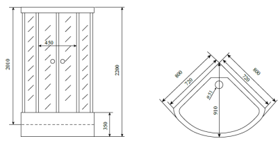 Душевая кабина Timo Comfort 80x80 T-8880F с гидромассажем