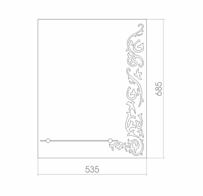 Зеркало Mixline Шарм Боско 54 525455 с полкой с пескоструйным рисунком