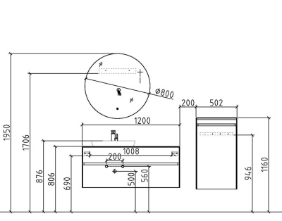 Подвесной шкаф Black&White Universe 50 U907 Белый