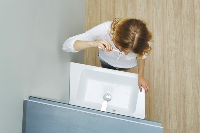 Тумба под раковину Ravak SD 10° 55 угловая белая глянцевая, в правый угол