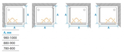 Душевой уголок Акватон Prima 100x100 профиль Матовое серебро стекло прозрачное