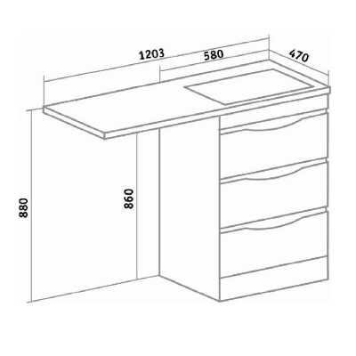 Тумба с раковиной Runo Орион 60 левая Белая