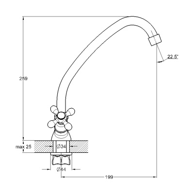Смеситель для кухни G-Lauf QFR4-A608 Хром