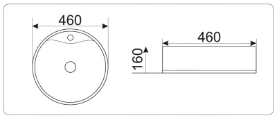 Раковина-чаша CeramaLux 46 9008В Белая