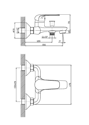 Смеситель для ванны Orange Iris M41-100cr Хром