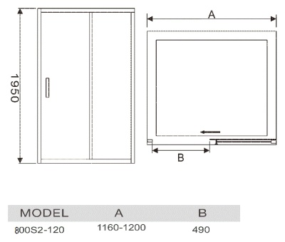Душевая дверь в нишу WeltWasser WW600 S2 120 10000000955 профиль Хром стекло прозрачное