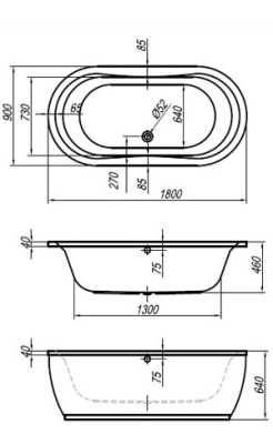 Акриловая ванна Kolpa San Libero 180x90 Basis