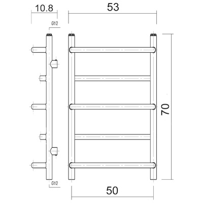 Полотенцесушитель водяной Domoterm Орфей П5 500*700 АБР Античная бронза