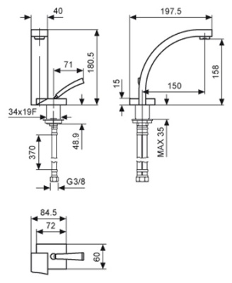 Смеситель для раковины Emmevi Antef 42003 Хром