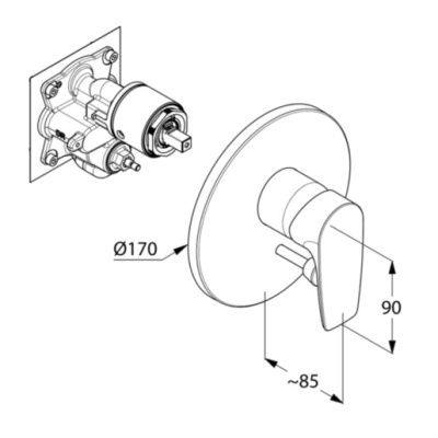 Смеситель для душа Kludi Pure&Solid 346500575 Хром