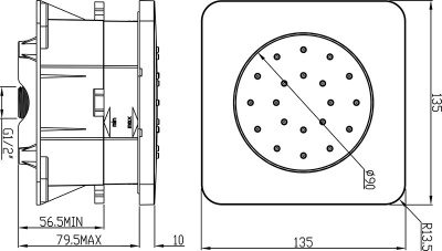 Форсунка скрытого монтажа Ravak Chrome 990.00 Хром