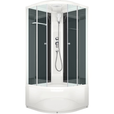 Душевая кабина Domani-Spa Delight 99 High 90x90 DS01D99HWCl00 профиль Белый задние стенки Черный Душевая кабина Domani-Spa Delight 99 High 90x90 DS01D99HWCl00 профиль Белый задние стенки Черный