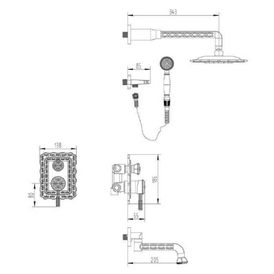Душевая система ZorG Antic A 104DS-BR Бронза