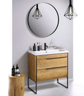 Тумба под раковину Aqwella Fargo 80 FRG0108DB Дуб балтийский