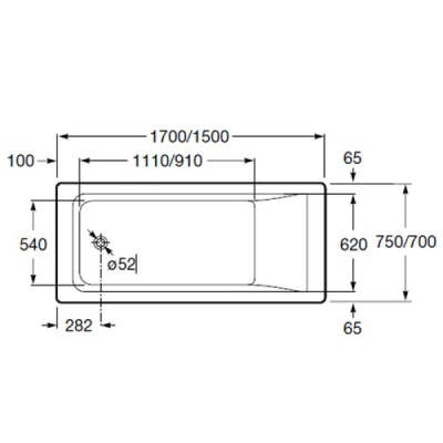 Акриловая ванна Roca Easy 170x75 ZRU9302899 без гидромассажа
