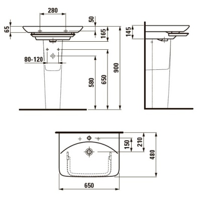 Раковина Laufen Palace 65 8.1070.3 Белая