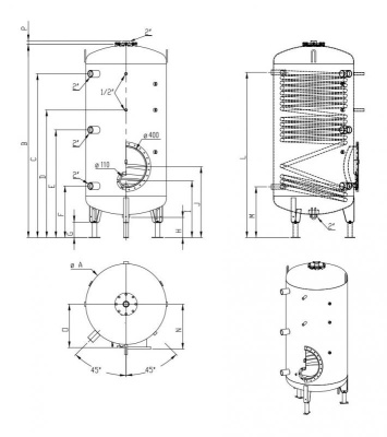 Буферная ёмкость ACV LCA 1000 1 CO TP Серый