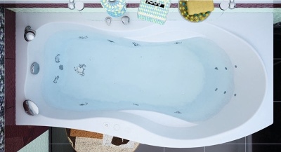 Акриловая ванна Aquanet Borneo 170x90 R 00203910+243000+204668 с гидромассажем