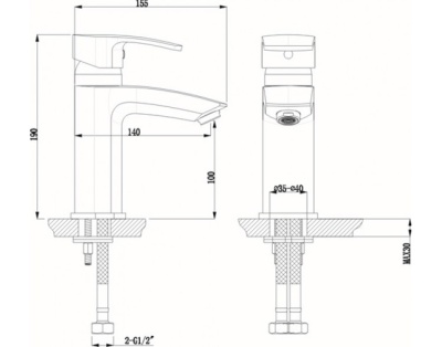 Смеситель для раковины Timo Lotta-Thermo 2601F с термостатом Хром