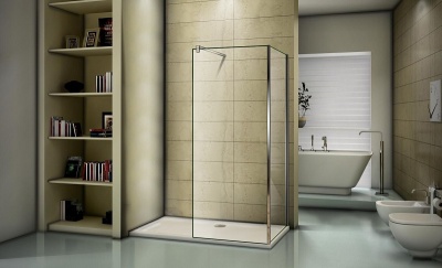 Душевая перегородка Good Door Walk In SP-100+SP+P-90-C-CH 100x90 профиль Хром стекло прозрачное