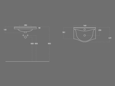 Тумба с раковиной SanVit Прима 55 kprim055 с фактурой под дерево прямые ручки Акация светлая